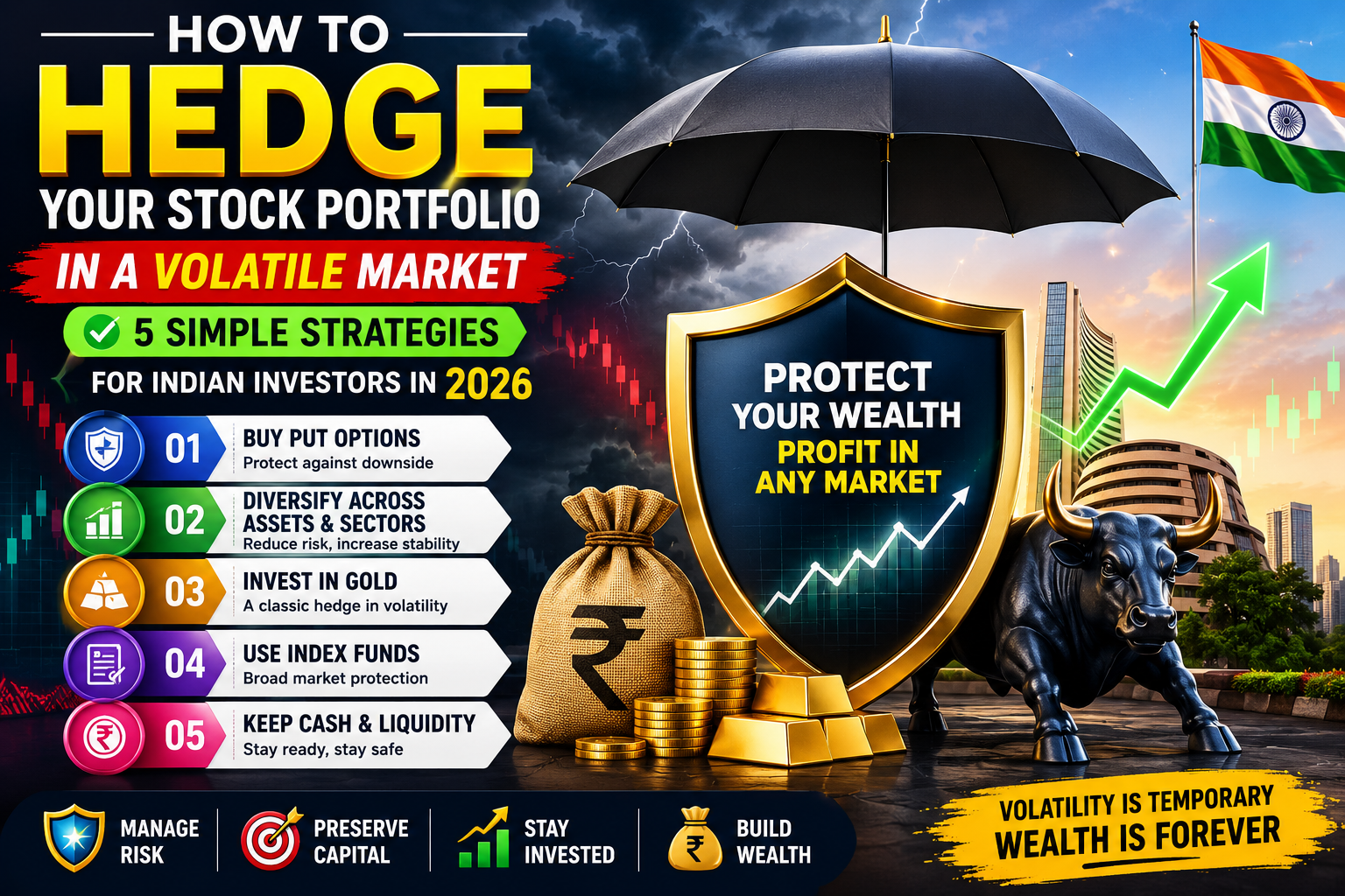 How to Hedge Your Stock Portfolio in a Volatile Market: 5 Simple Strategies for Indian Investors in 2026